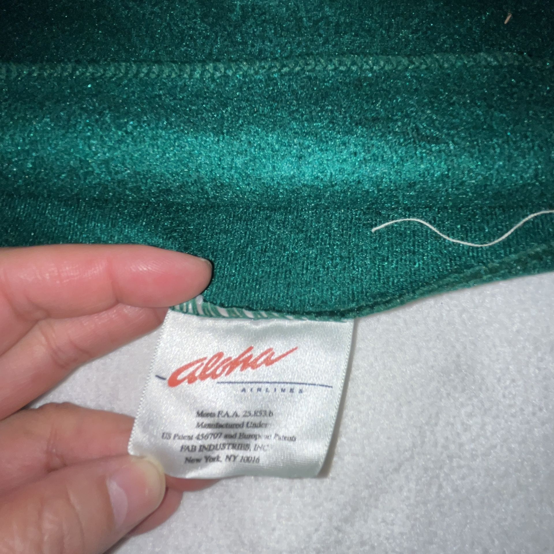 Aloha Airlines Vintage Green Fleece Blanket 58x26 Inches