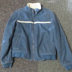 Old Navy Corduroy Jacket Women’s XS Warm Sherpa Lined Western Rancher Blue