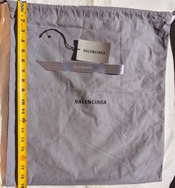 NEW Balenciaga Gray Cotton Drawstring Dust Bag - 19" x 17"