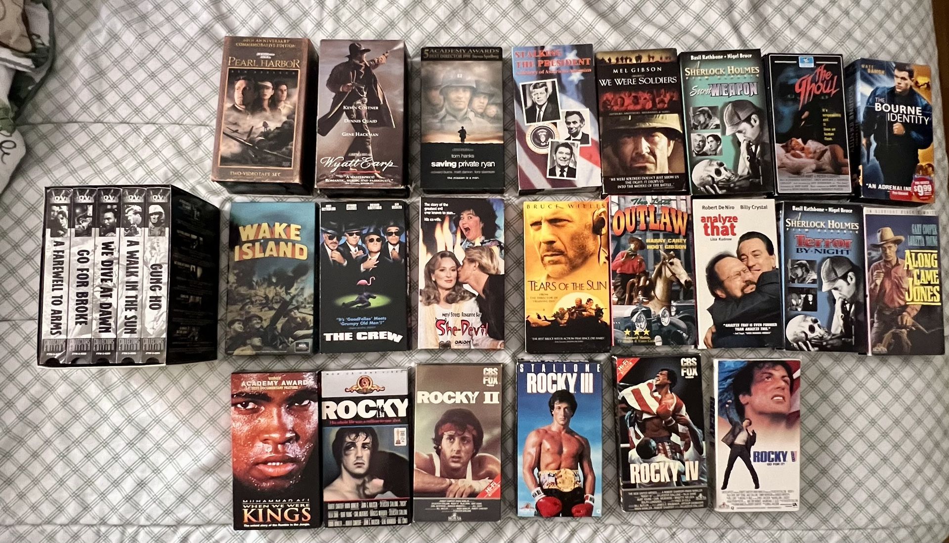 Collection of 26 VHS Tapes! Excellent conditions.Rocky 1 5/World War II/Pearl harbor and many more..