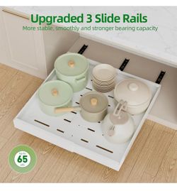 White Expandable Pull Out Cabinet Organizer