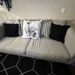 Grey Couch Set Large And Small Couch 