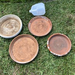 *$7 EACH | $20 for ALL* 4 | Large Clay Planter Pot Saucers Sizes In Pictures