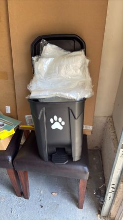 Dog poop bags and bin