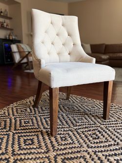 Elegant Cream Tufted Accent Chair – $100 OBO