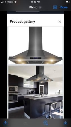 Akdy Island Range Hood Stainless Steel