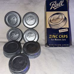 VINTAGE-BALL ZINC, MASON LIDS 7/$14