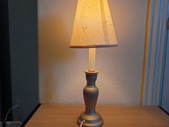 Modern Silver & White Table Lamp 6ft Cord Contemporary Home Decor