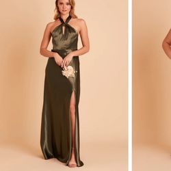 Birdy Grey Monica Olive Shiny bridesmaid Dress