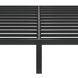 Full Metal Bed Frame, Black, Basic Steel Slats Platform