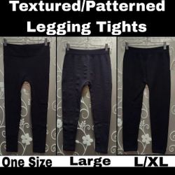 LOT OF 3 WOMENS TEXTURED PATTERN LEGGING TIGHTS
