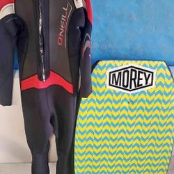Youth O'neill wetsuit and Morey body board