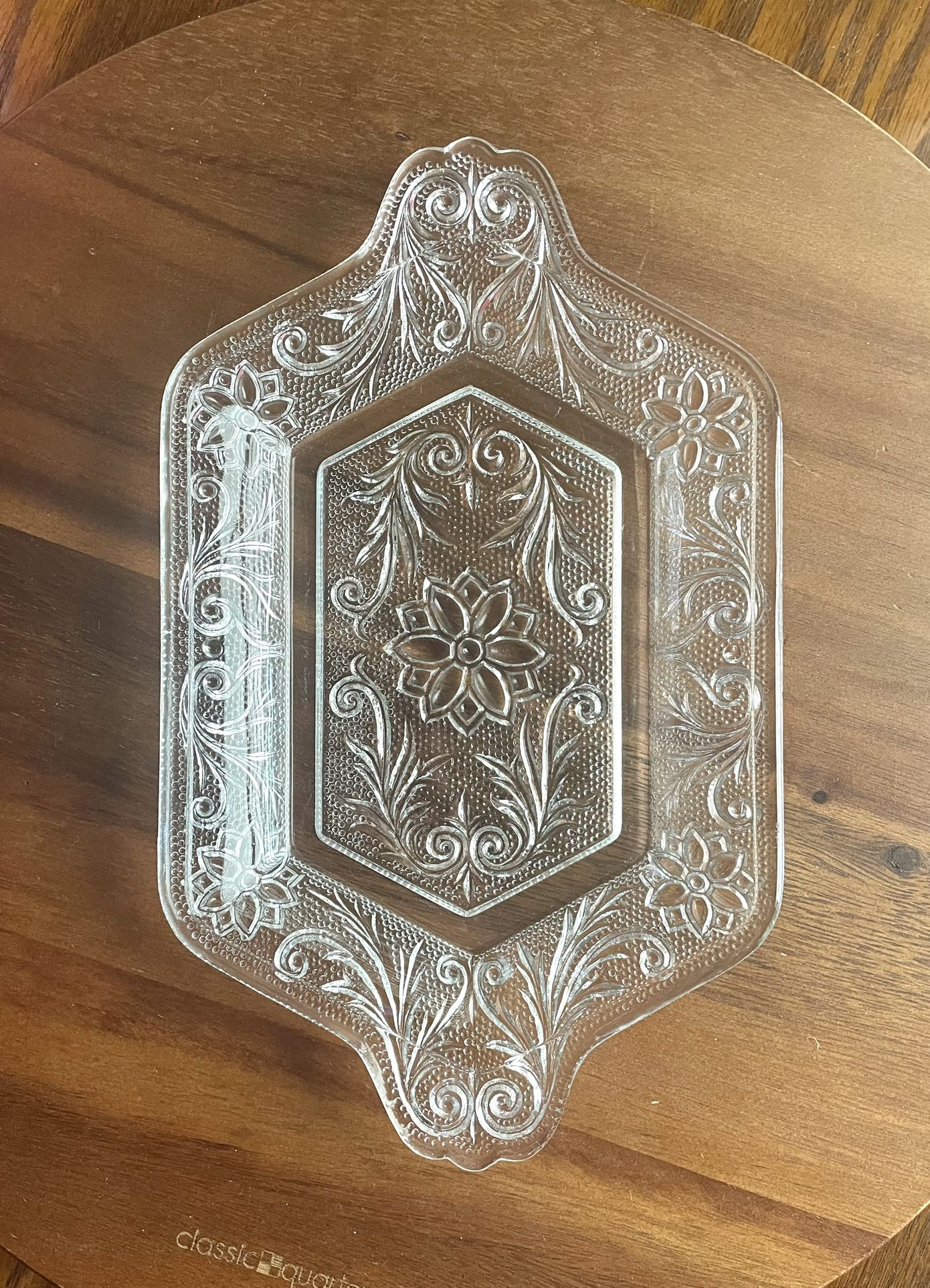 **VINTAGE** Indiana Glass - Tiara - Depression - Clear Sandwich/Serving Platter