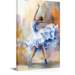 Derkymo Elegant Ballet Dancer Picture Print Woman Dancing Canvas Walll Art Framed Ready to Hang 24"x36"  4020  $59