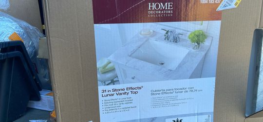 Home Decorators Collection 31 in Stone Effects Lunar Vanity Top
