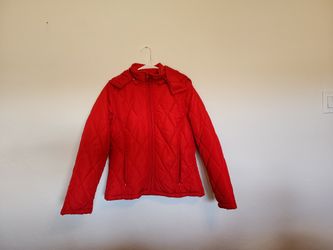 Red Puffy Women's Large Jacket