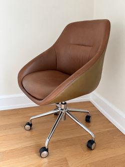 Modern Cognac Brown Swivel Office Chair