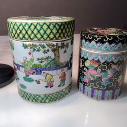 1900's Antique Chinese Famille Porcelain Pots