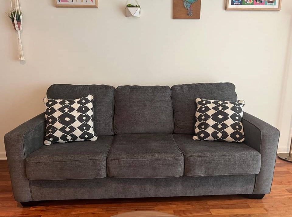 84" Dark Grey Sofa