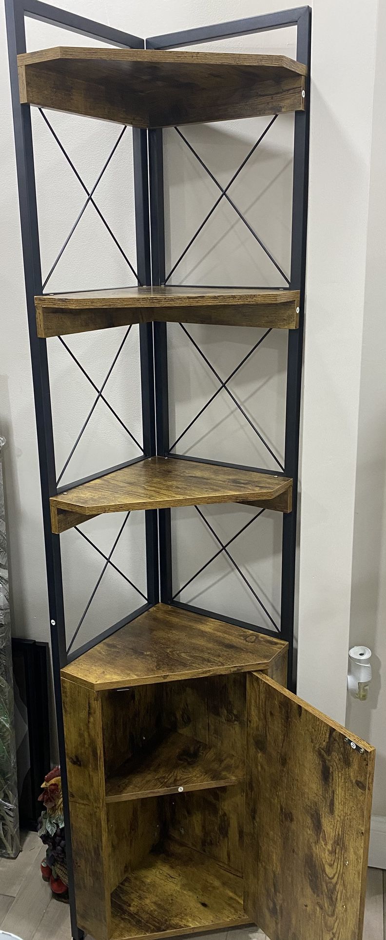 Tall Corner Shelf Cabinet 70.9 Height For Living Room Dinner Room Or Kitchen