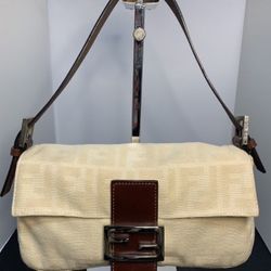 FENDI Zucca pattern Mamma bucket handbag beige