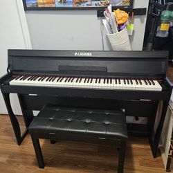 LAGRIMA 88 Key Weighted Digital Piano w/Bluetooth&MP3 Function, USB/MIDI/Headphone/Mic/Audio Output