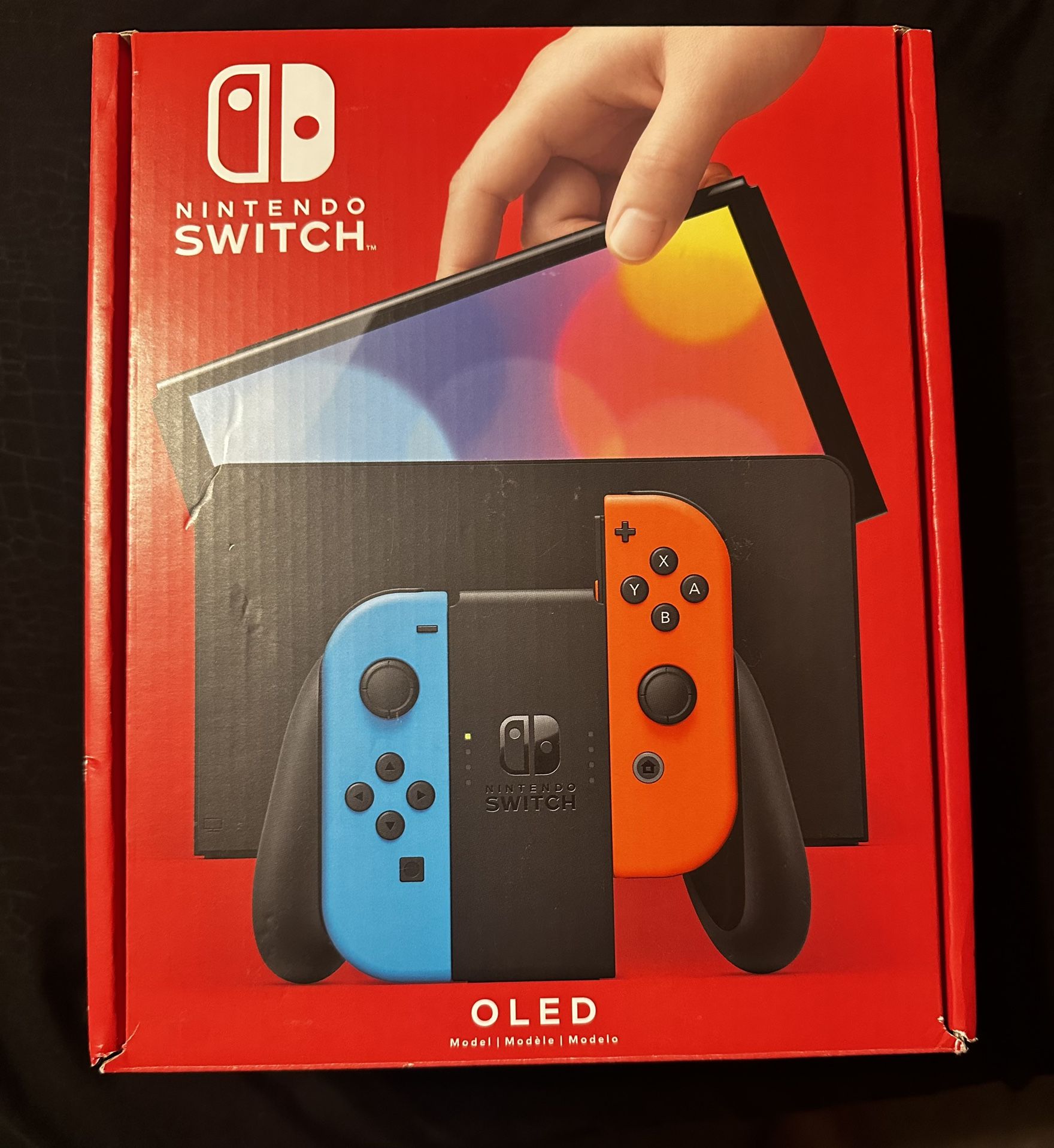 Nintendo Switch OLED Model Neon Red And Blue 64 Gb Console Set In Box