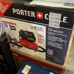 Porter Cable Compressor/3x Nailers Kit Unused In Box