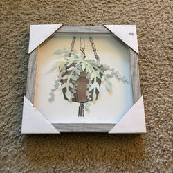 Hanging Plant Wall Art - 11” X 11”