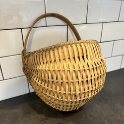 Handmade Vintage Half Round Wall Basket (Hard To Find)