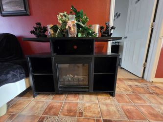 Black Electric Fireplace TV Stand