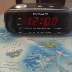Craig AM/FM Clock Radio with Digital Time Display and Dual Power Options