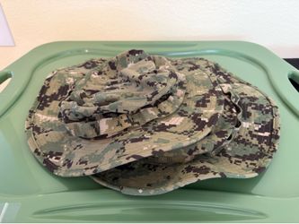(2) LG Never Used Navy Woodland Boonie Hats