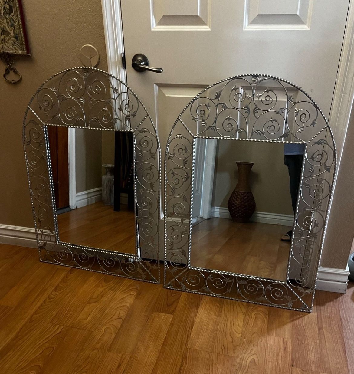 2 Mirrors , of iron metal.