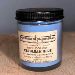 Vintage “Permanent Pigments” Cerulean Blue Dry Color - Genuine Cobalt Tin Oxide Pigment
