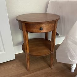 Brown End Table Round