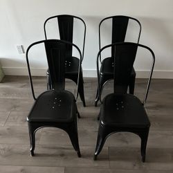 Set Of 4 Metal Chairs Chairs