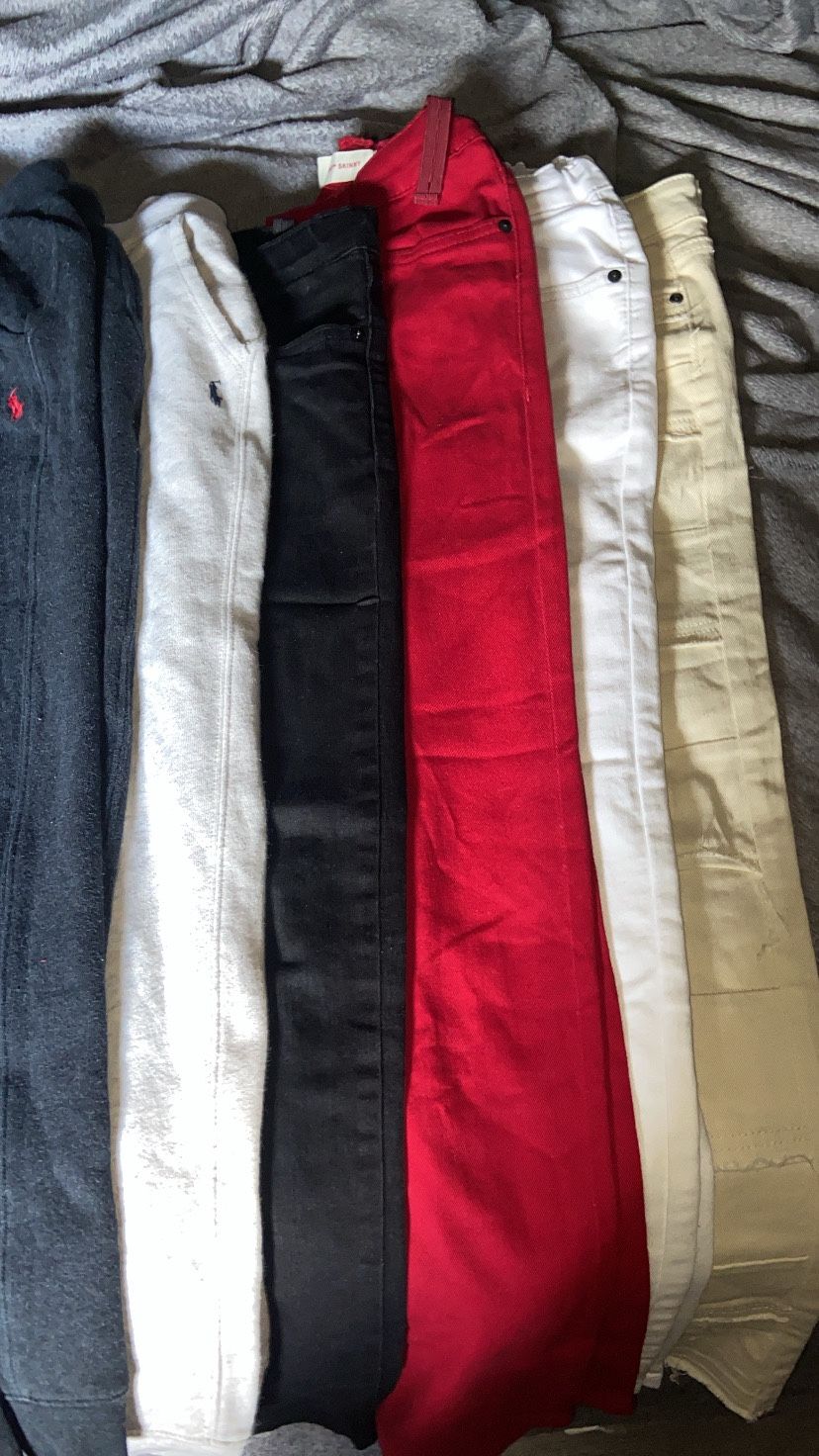 8pairs Of Pants Size 10/12 And 12 Skinny Fit