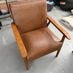 Brown leather Wood Frame