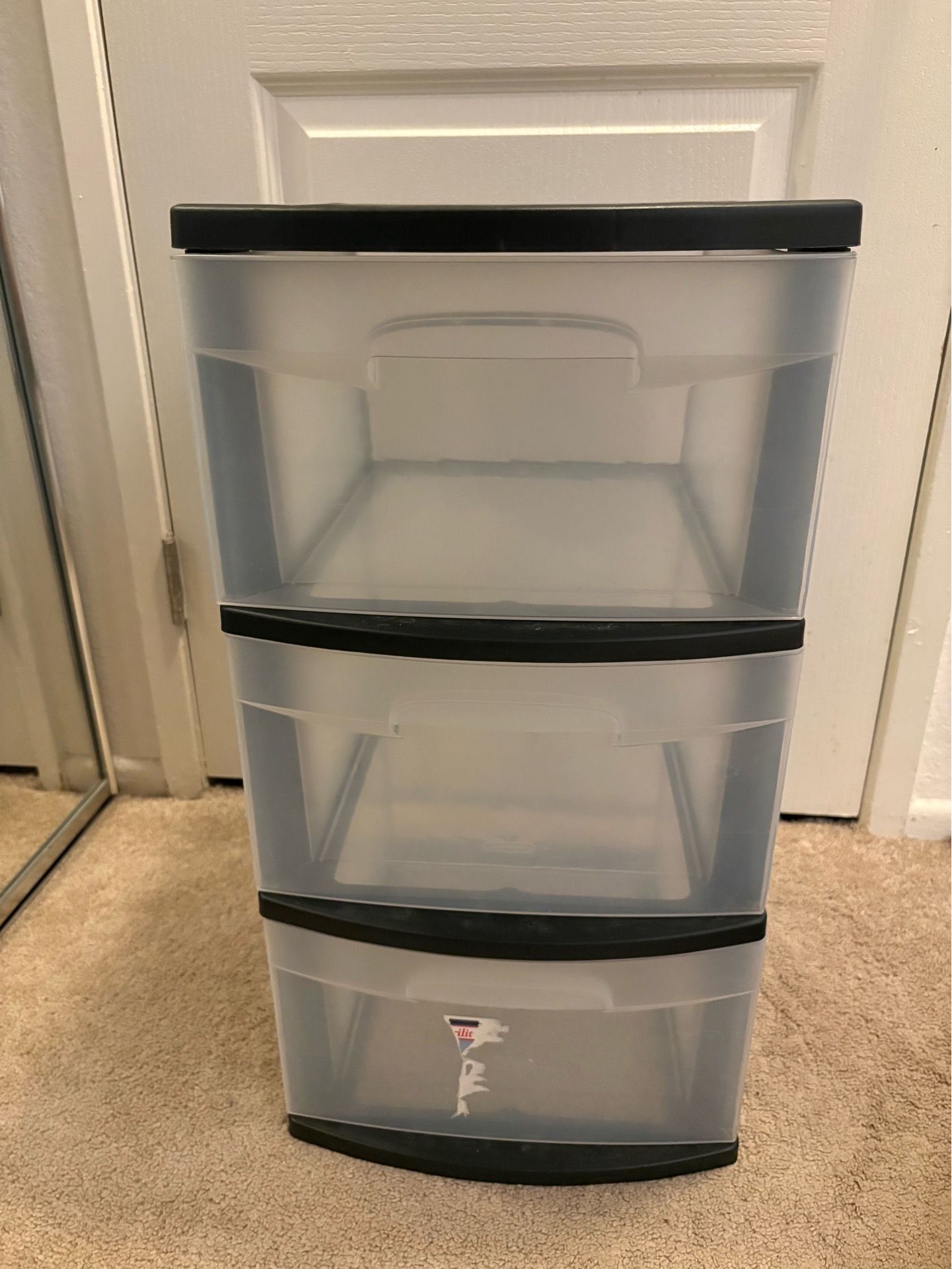 3-Drawer Plastic Storage Dresser, Standing Organizer Storage Container ...
