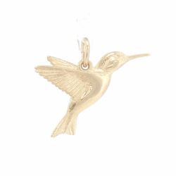 Women’s Ladies 14k Yellow Gold 3/4” Inch Flying Hummingbird Pendant for Necklace GP3133218
