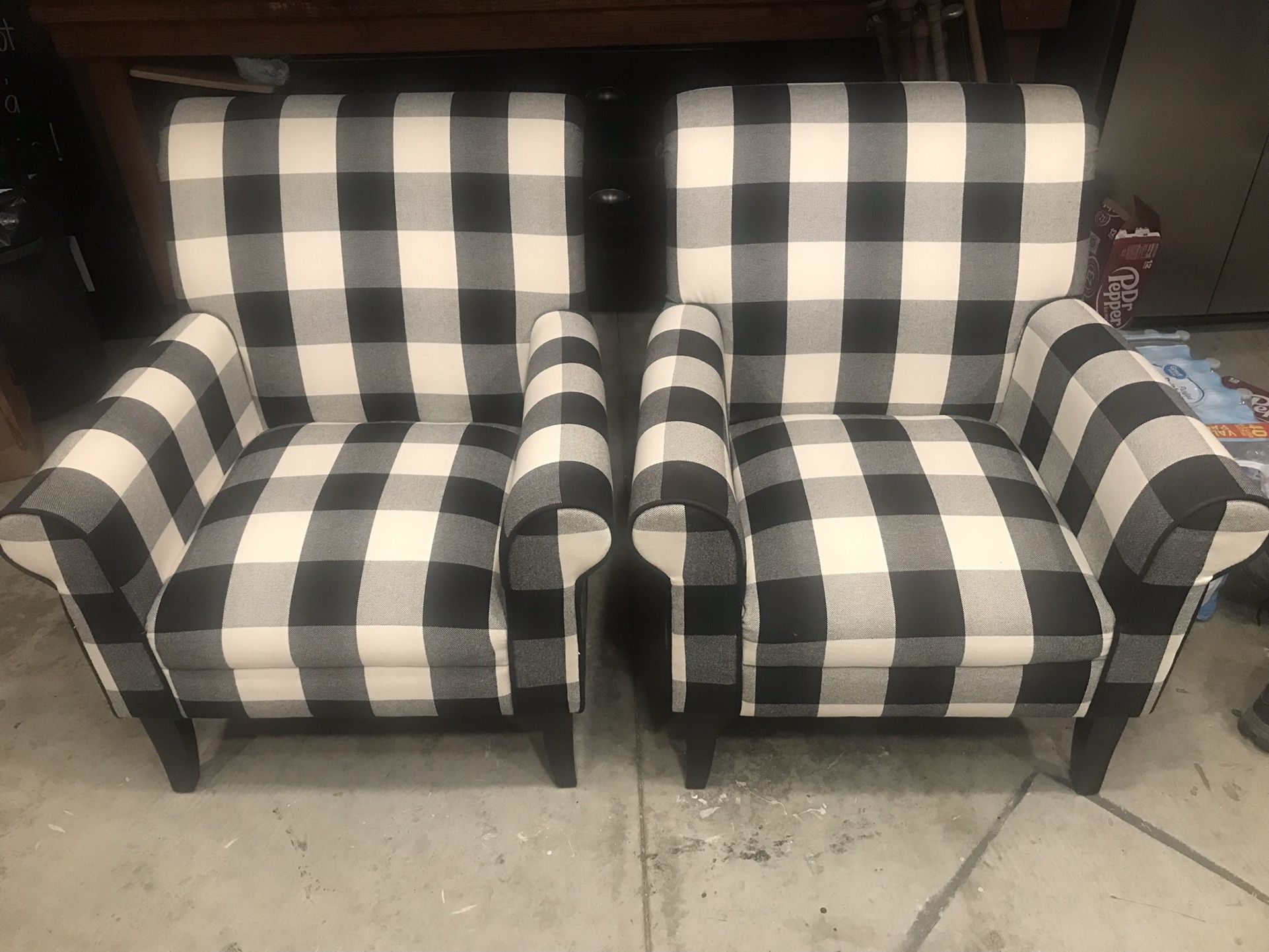 Cream And Black Buffalo Check Chairs: Pier One