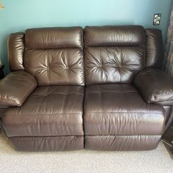 Leather Love Seat Chocolate brown