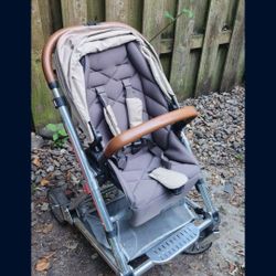 Baby Stroller : Mamas & Papas Brown leather Designer stroller