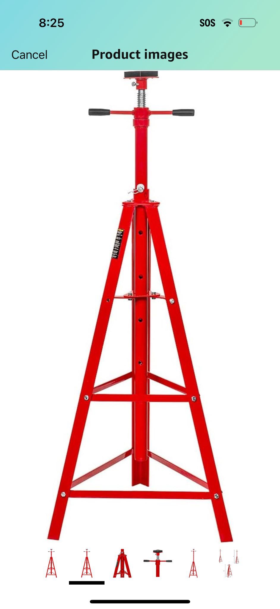 Stark USA Underhoist Tripod Stand 2 Ton Capacity High Lift Jack Stand Reach Under Hoist Stand High Position Lift Range 4,000lbs Capacity, Red 64