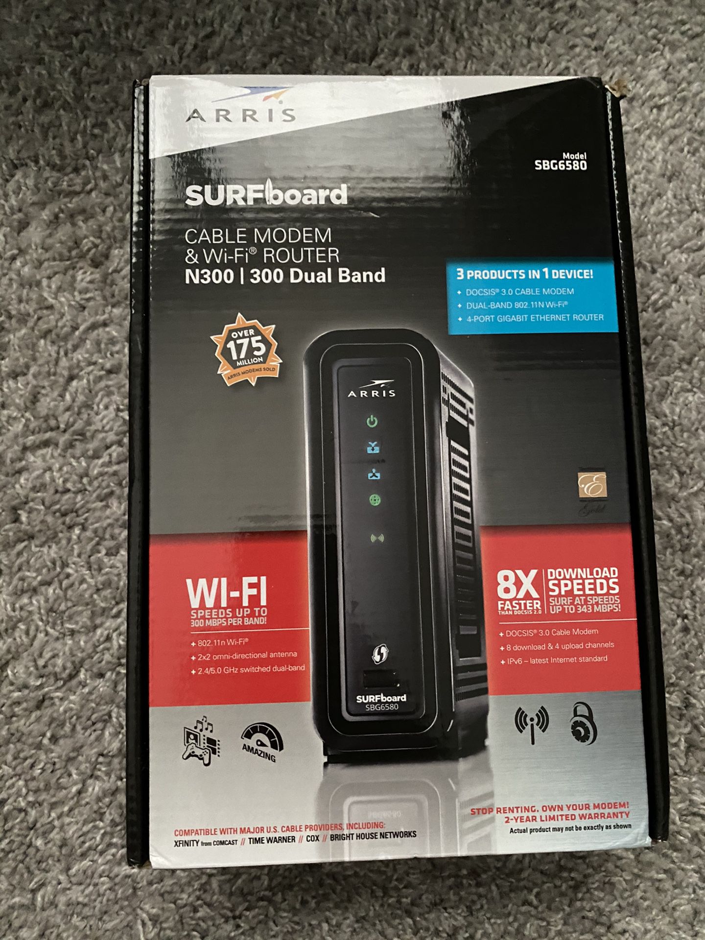 ARRIS SURFboard SBG6580 DOCSIS 3.0 Cable Modem/ Wi-Fi Dual Band Router