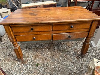Antique Wood Possum Belly Flour Bin Baker's Table