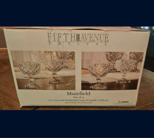 Fifth Ave Crystal Pedestal Dessert Cups Set Of 4
