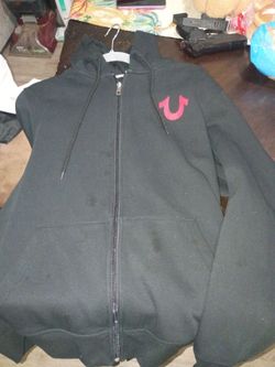 True Religion Black Zip-Up Hoodie