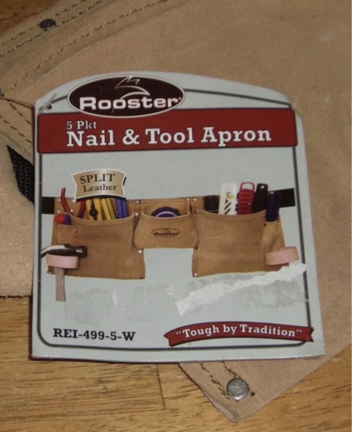 5 Pocket Suede Leather Tool Belt (Nail & Tool Apron) ROOSTER REI-499-5-W